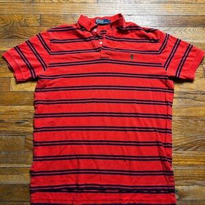 Ralph Lauren Red Polo with Navy Stripes